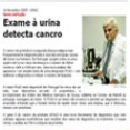 Correio da Manhã - Exame à urina detecta cancro - 16 Novembro 2009 - 22h02